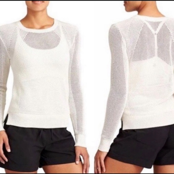 Athleta green open knit sweater fisherman - Picture 6 of 6